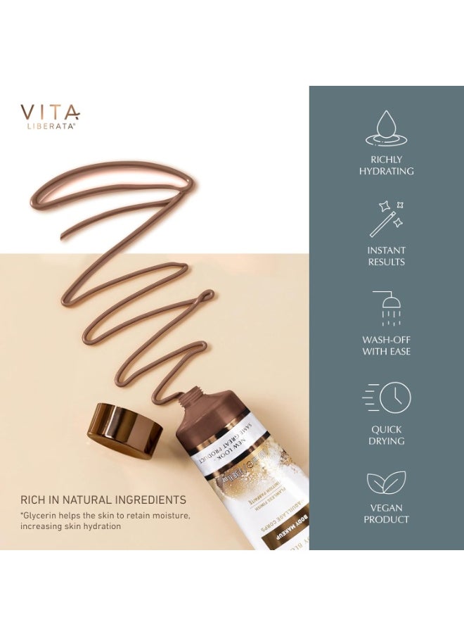 Vita Liberata Body Blur, Leg and Body Makeup. Skin Perfecting Body Foundation for Flawless Bronze, Easy Application, Radiant Glow, Evens Skin Tone, New Packaging