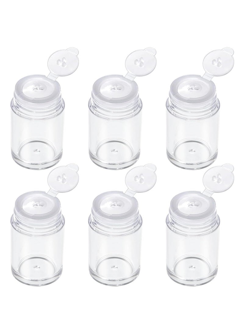 RAYNAG 6 Pieces Mini Empty Loose Powder Bottle, Travel Size Glitter Containers Eye Shadow Powder Shaker Bottle with Sifter and Lids (3 hole)