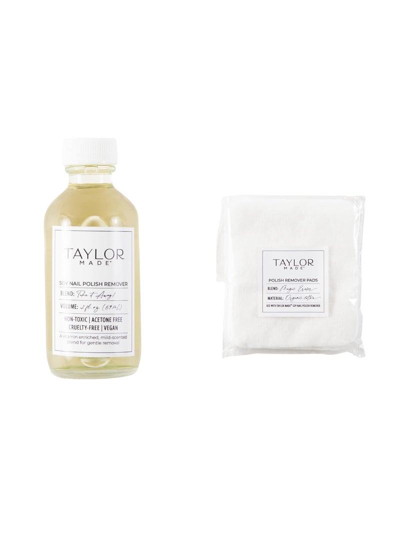 TAYLOR MADE Polish Soy Nail Polish Remover | Non-toxic | Non-Acetone | Safe Polish Remover | Natural Nail Polish Remover | Non-alcohol Fingernail Polish Remover (Bottle)