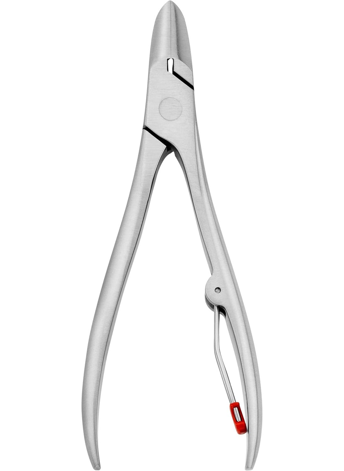 Nail Nipper (professional clipper, sharp cutting edges for strong nails, ergonomic shape, hypoallergenic), Premium, Silver, 5 inch