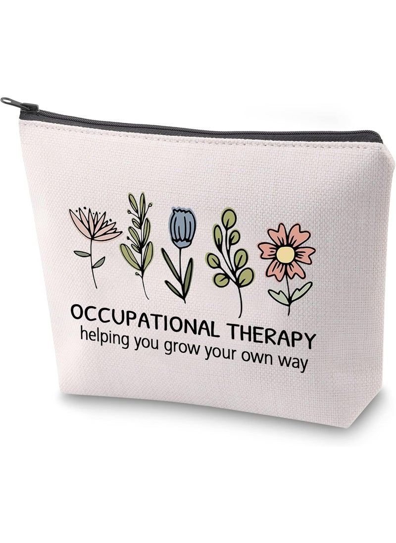 ZJXHPO Occupational Therapist Appreciation Gift OT Survival Kit Occupational Therapy Helping You Grow Your Own Way Makeup Bag With Zipper (OT Way)