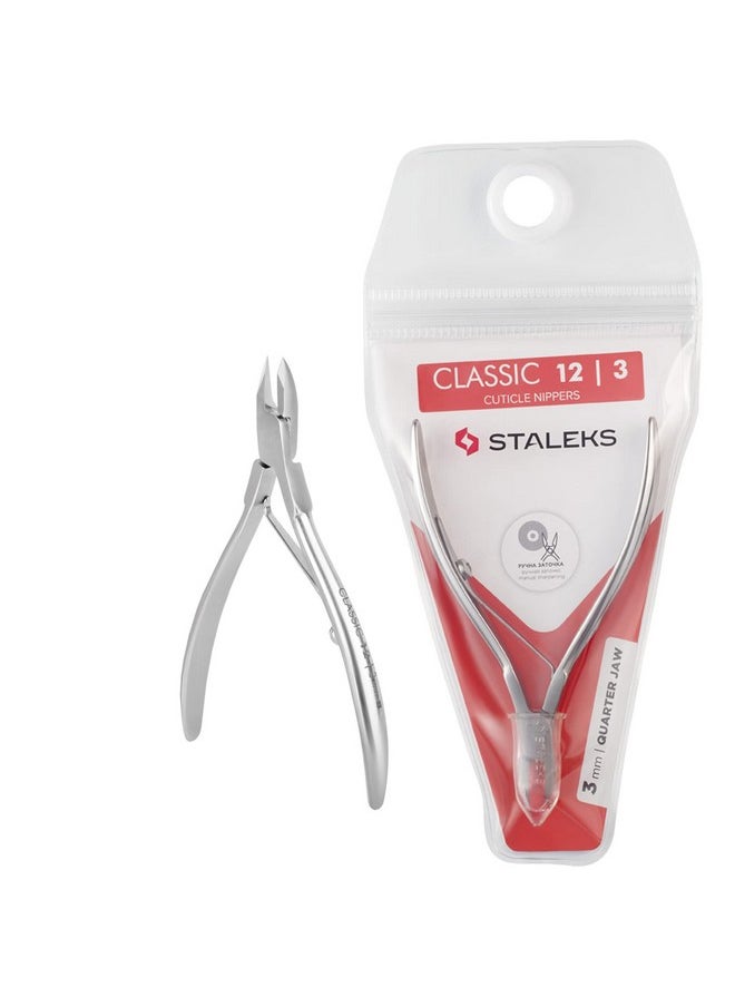 Staleks Pro Classic Series 12 Cuticle Nippers 1/4 Jaw 0.12 Inch (3mm) Manicure Tool Professional Home Salon Use NC-12-3
