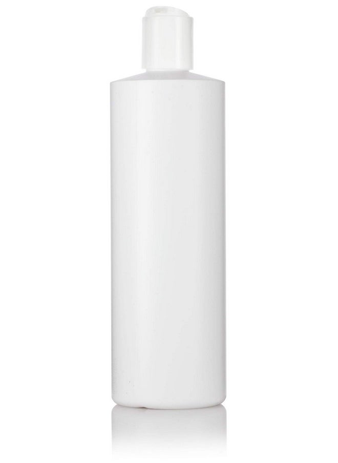 JUVITUS 16 oz White Plastic Squeeze Bottles with White Disc Caps (12 Pack)