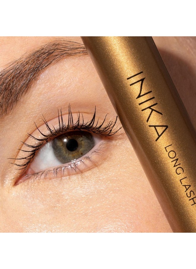 INIKA Organic Long Lash Mascara - Vegan, Non-Toxic Mascara for Volume and Length, Enriched with Essential Fatty Acids, Magnolia Bark Extract & Vitamin E, Cruelty-Free, Black