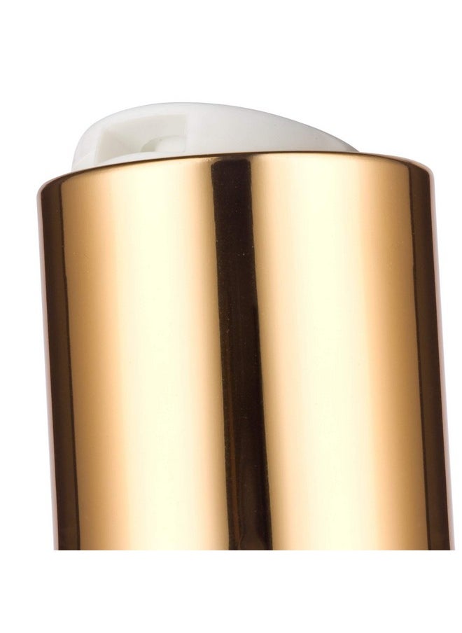 JUVITUS 2 oz Clear Natural Refillable Plastic Squeeze Bottle with Gold Metal Disc Cap Top - (12 Pack)