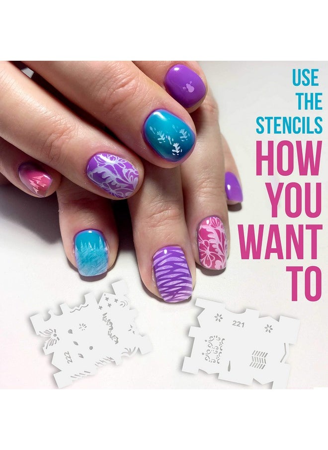 Custom Body Art Airbrush Nail Stencils - Design Series Set # 12 Includes 20 Individual Nail Templates with 18 Designs Each for a Total of 360 Designs of Series #12