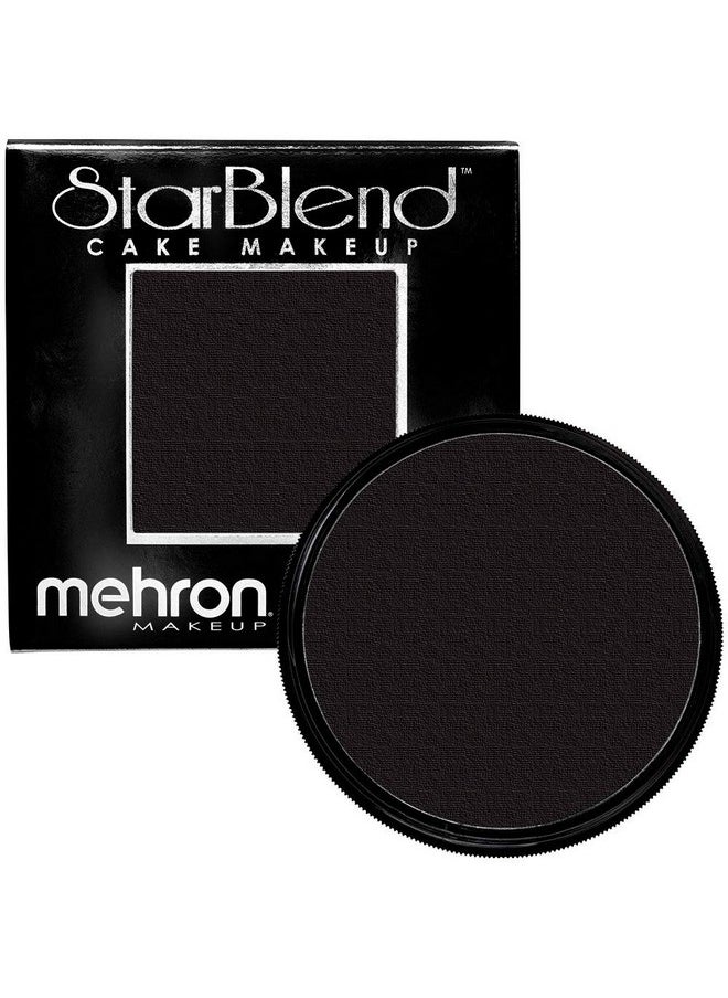 Mehron Makeup StarBlend Cake Makeup | Wet/Dry Pressed Powder Face Makeup | Powder Foundation | Black Body and Face Paint 2 oz (56g)