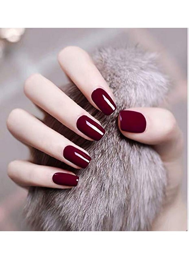 Vishine Burgandy Red and Red Glitter Gel Polish Set 6 Colors Long Lasting, Soak Off UV LED Gel 8ml Bottle