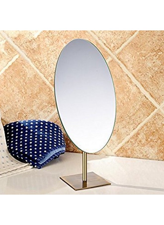 GURUN Large Oval Tabletop Vanity Mirror 7x12 Antique Brass Luxuries Makeup Mirror with Stand for Jeweller's M2017