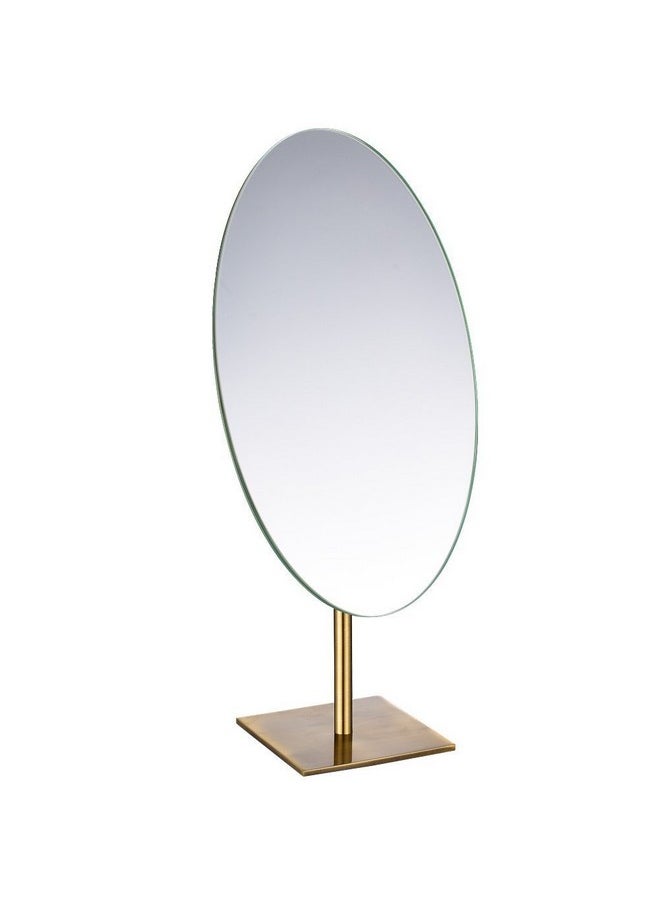 GURUN Large Oval Tabletop Vanity Mirror 7x12 Antique Brass Luxuries Makeup Mirror with Stand for Jeweller's M2017