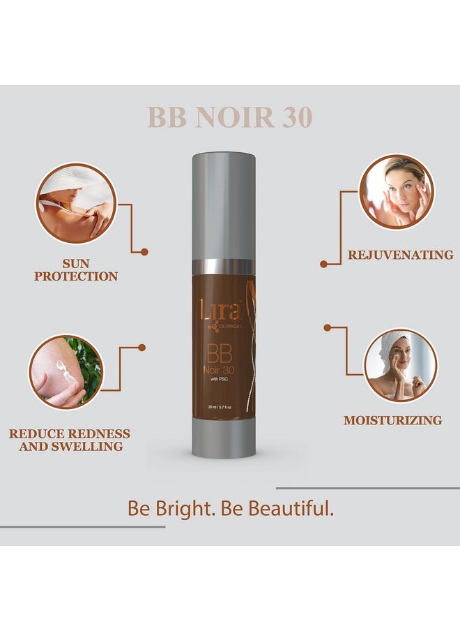 Lira Clinical BB - SPF 30 Tinted BB Cream with PSC & Vitamins - Full coverage - 0.7 fl oz. (BB Noir 30)