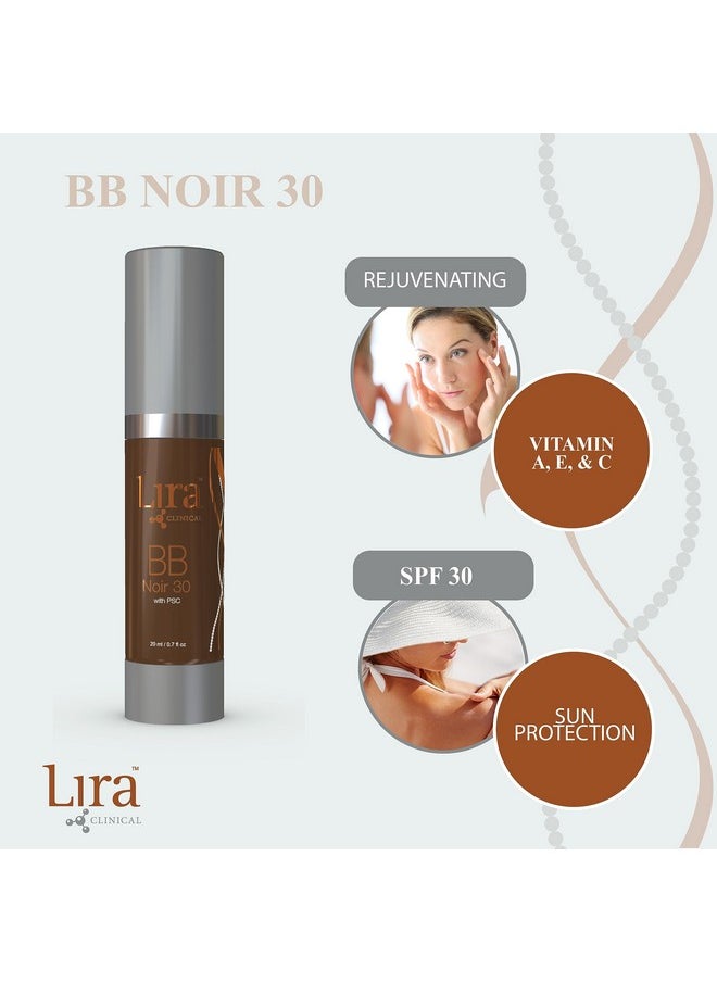 Lira Clinical BB - SPF 30 Tinted BB Cream with PSC & Vitamins - Full coverage - 0.7 fl oz. (BB Noir 30)