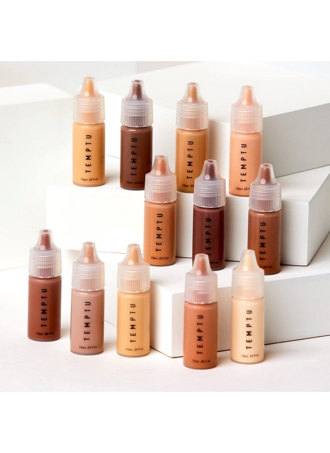 TEMPTU S/B Silicone-Based Airbrush Foundation: Professional Long-Wear Liquid Makeup, Sheer To Full Coverage For A Hydrated, Healthy-Looking Glow & Luminous, Dewy Finish On All Skin Types, 12 Bottles: Starter Set, 0.25 Fl Oz