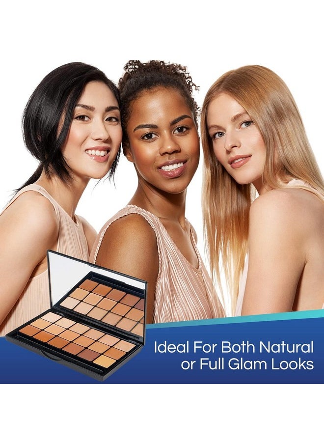Graftobian Glamour Crème Ultra HD Foundation Super Palettes - Foundation Palette, Contour Makeup, Foundation for Professional Makeup Kit, Face Makeup for Full Coverage - Warm Color