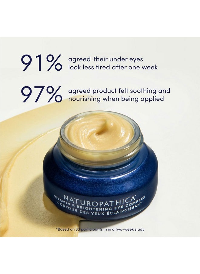 Naturopathica Vitamin K Brightening Eye Complex, Daily Eye Cream for Dark Circles and Puffy Eyes, Under Eye Cream to Help Firm and Revitalize Tired Eyes, 0.5 fl oz