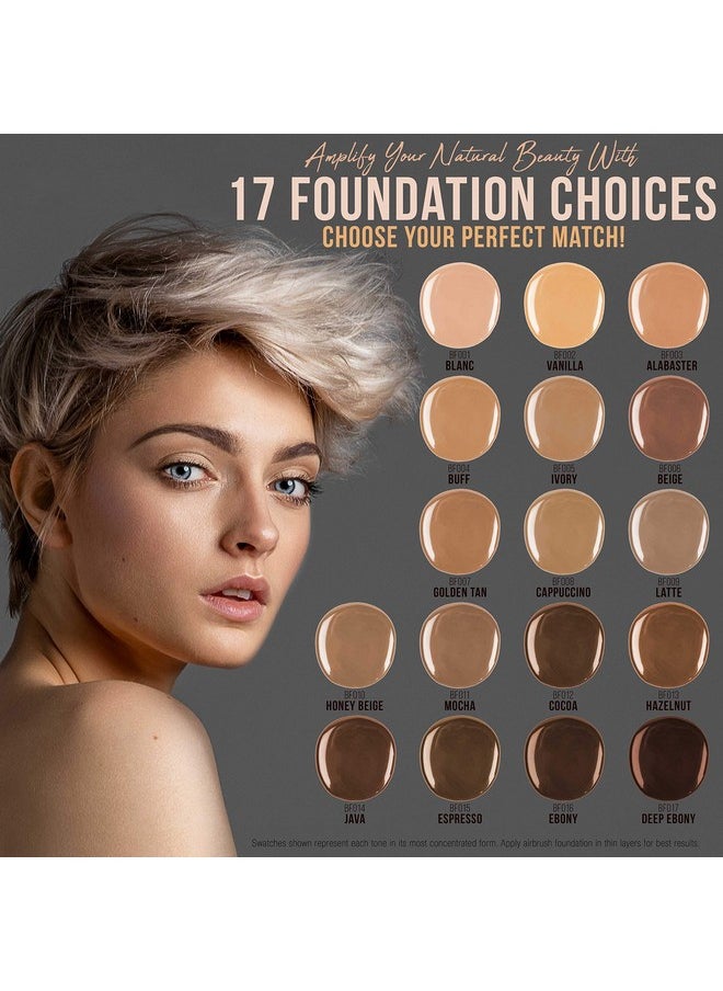 Belloccio Master Set Of All 17 Foundation Shades of Belloccio's Professional Cosmetic Airbrush Makeup, 1/2 oz. Bottles plus a 2 oz. Moisturizing Primer