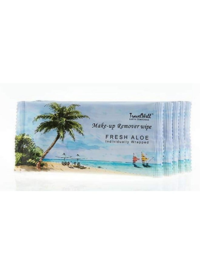 TRAVELWELL Makeup Remover Wipes Bulk, Individually Wrapped Natural Fresh Aloe Travel Packs Elderly Bathing Cleansing Wipes - 500 Count per Package | Travel Size Toiletries | Hotel Toiletries Bulk Set