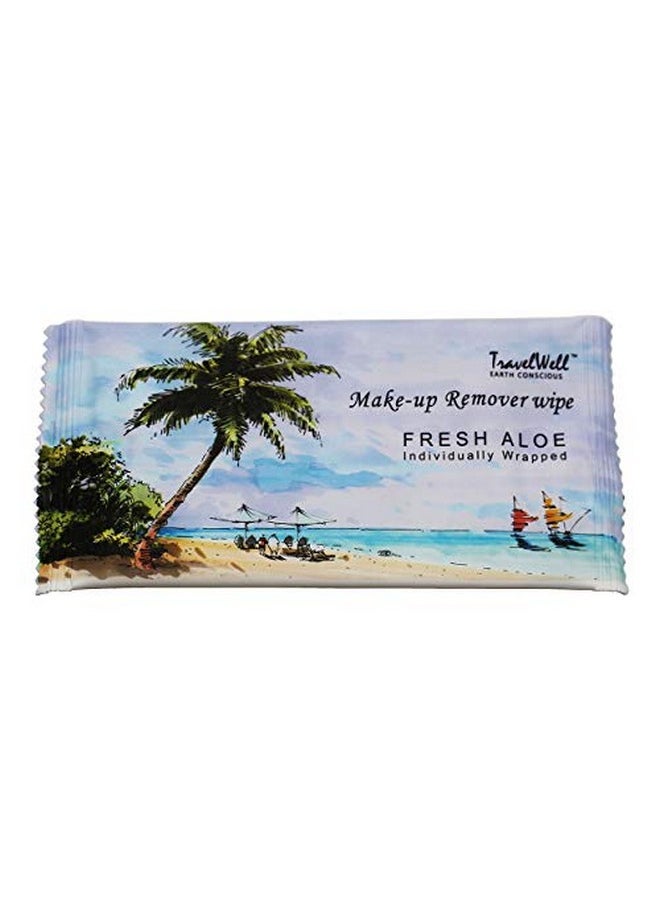 TRAVELWELL Makeup Remover Wipes Bulk, Individually Wrapped Natural Fresh Aloe Travel Packs Elderly Bathing Cleansing Wipes - 500 Count per Package | Travel Size Toiletries | Hotel Toiletries Bulk Set