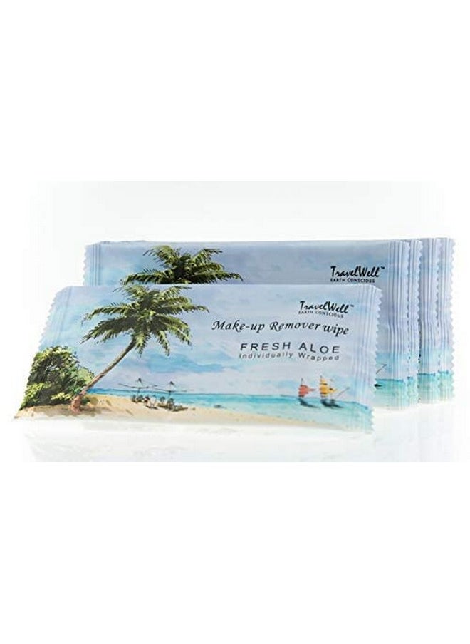 TRAVELWELL Makeup Remover Wipes Bulk, Individually Wrapped Natural Fresh Aloe Travel Packs Elderly Bathing Cleansing Wipes - 500 Count per Package | Travel Size Toiletries | Hotel Toiletries Bulk Set