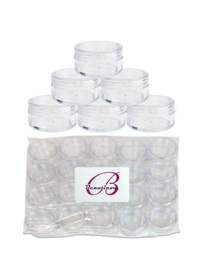 (Quantity: 300 Pieces) Beauticom 10G/10ML Round Clear Jars with Screw Cap Lids for Small Jewelry, Holding/Mixing Paints, Art Accessories and Other Craft Supplies - BPA Free
