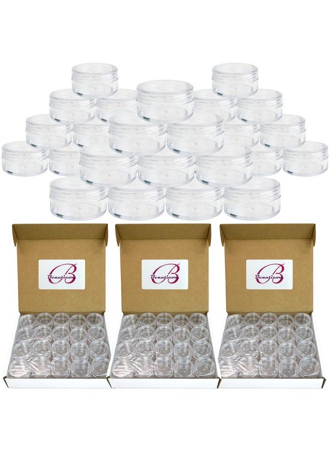 (Quantity: 300 Pieces) Beauticom 10G/10ML Round Clear Jars with Screw Cap Lids for Small Jewelry, Holding/Mixing Paints, Art Accessories and Other Craft Supplies - BPA Free