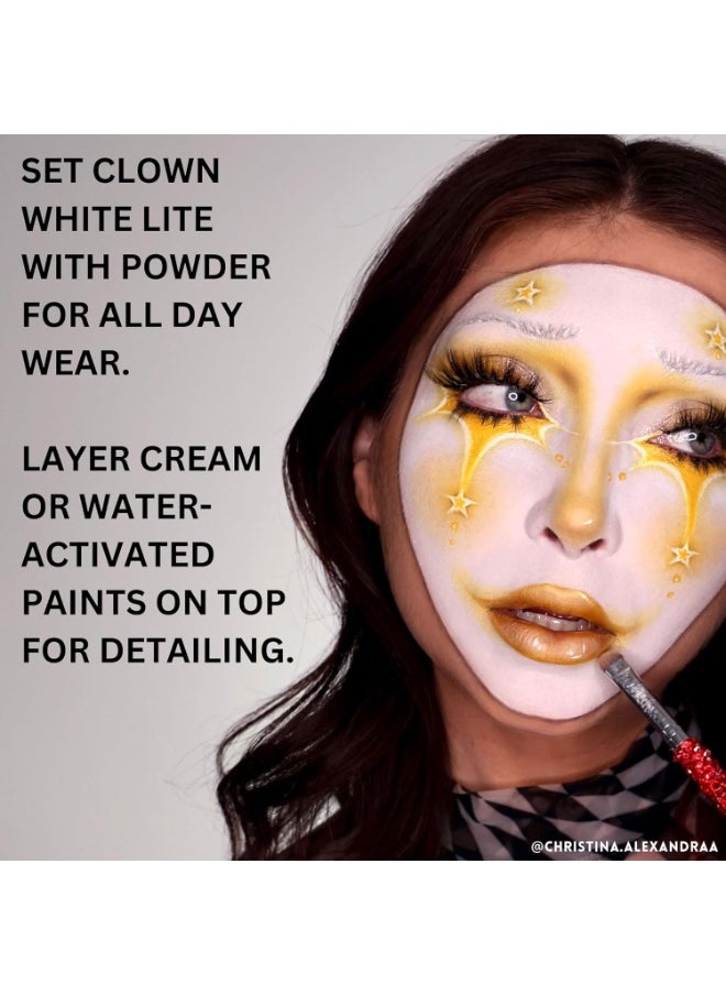 Mehron Makeup Clown White Lite | Professional Face Paint & Body Paint | White Cream Clown Makeup, Stage, Film, Cosplay, Mime, & Halloween 7 oz (198 g)