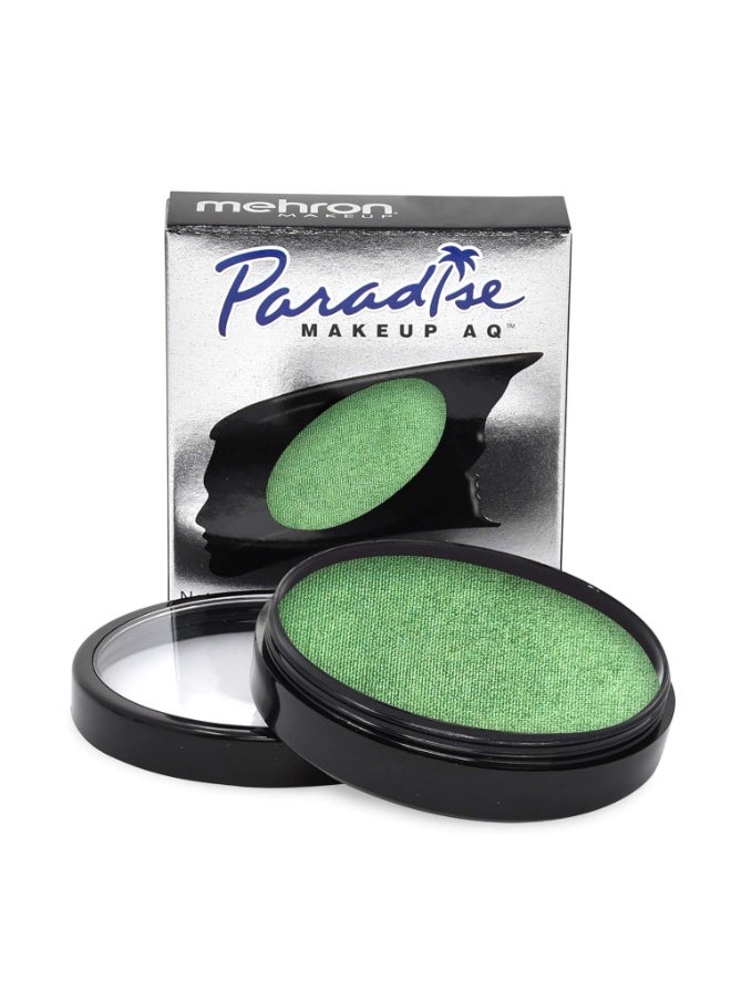 Mehron Makeup Paradise Makeup AQ Pro Size | Stage & Screen, Face & Body Painting, Special FX, Beauty, Cosplay, and Halloween | Water Activated Face Paint & Body Paint 1.4 oz (40 g) (Metallic Green)