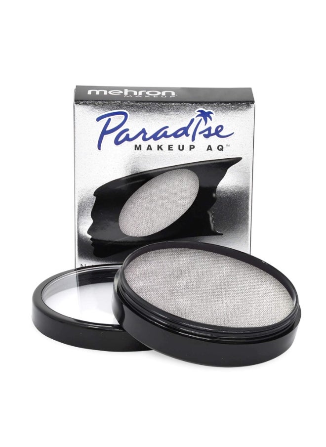 Mehron Makeup Paradise Makeup AQ Pro Size | Stage & Screen, Face & Body Painting, Special FX, Beauty, Cosplay, and Halloween | Water Activated Face Paint & Body Paint 1.4 oz (40 g) (Metallic Silver)