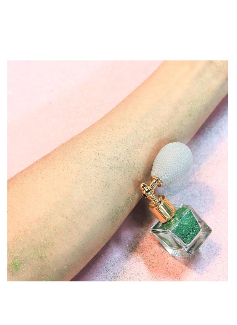 Etercycle Green Body Glitter Spray, Shimmering Spray Powder Sparkle Powder, Cosmetic Shimmer Makeup Glitter for Hair and Body Face Clothes Nail Art Craft Design Easter Christmas Halloween Crafts