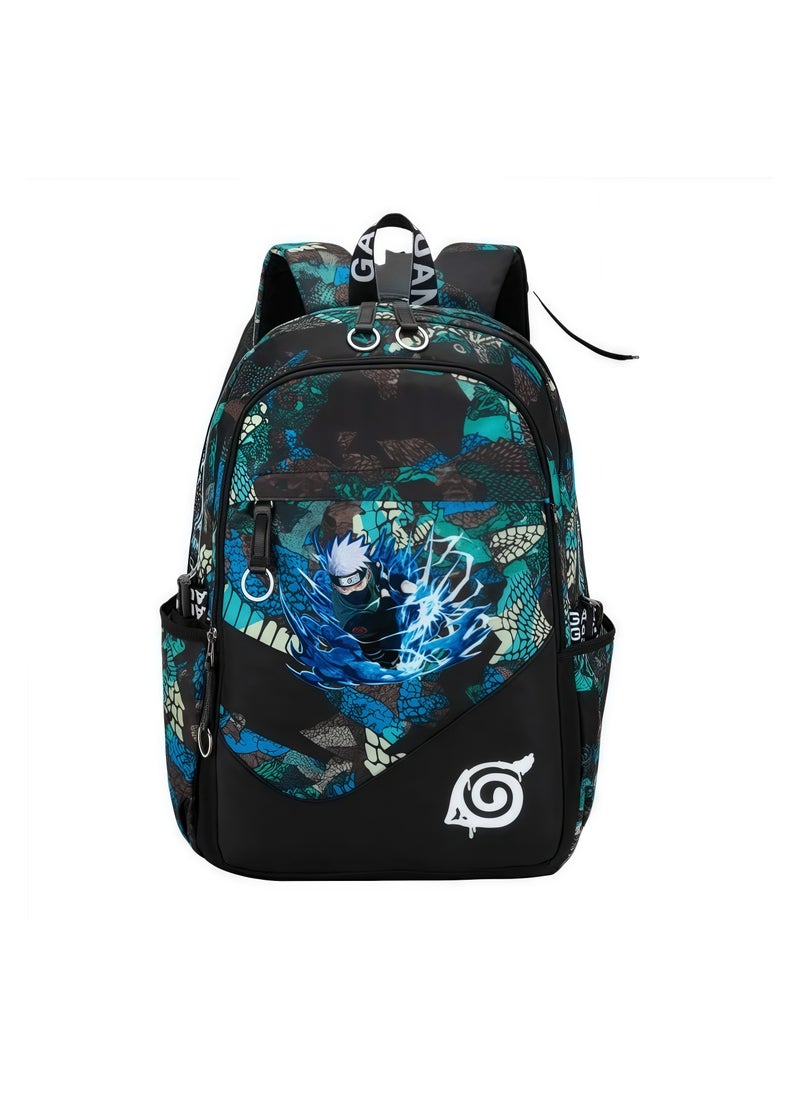 Elementary School Boy Luminous Safety Strip Schoolbag Ergonomic Decompression Backpack Oxford Waterproof Youth Trend Backpack Multifunctional Sports and Leisure Dual-purpose Small Bag 31*42*16CM