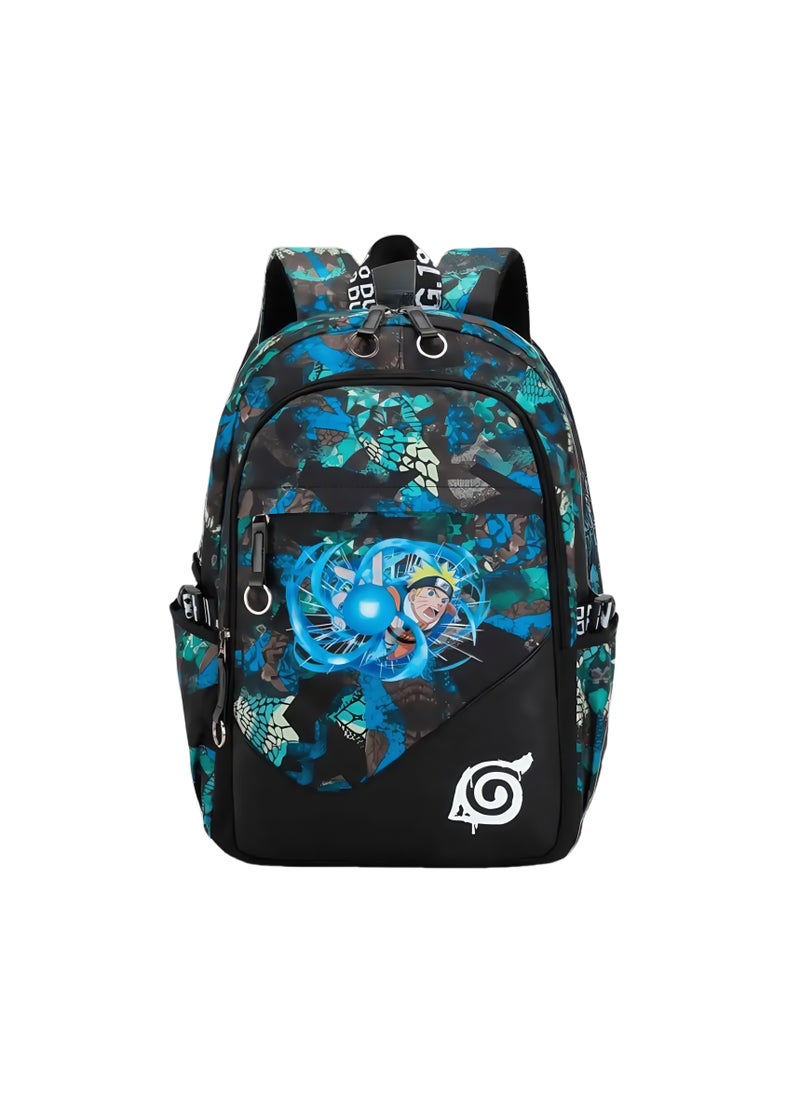 Elementary School Boy Luminous Safety Strip Schoolbag Ergonomic Decompression Backpack Oxford Waterproof Youth Trend Backpack Multifunctional Sports and Leisure Dual-purpose Small Bag 31*42*16CM