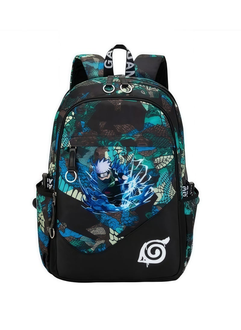 Elementary School Boy Luminous Safety Strip Schoolbag Ergonomic Decompression Backpack Oxford Waterproof Youth Trend Backpack Multifunctional Sports and Leisure Dual-purpose Large Bag 31*47*15CM