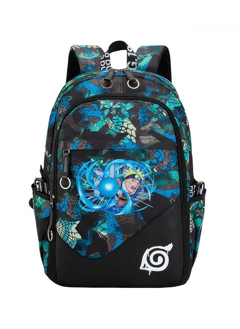 Elementary School Boy Luminous Safety Strip Schoolbag Ergonomic Decompression Backpack Oxford Waterproof Youth Trend Backpack Multifunctional Sports and Leisure Dual-purpose Large Bag 31*47*15CM
