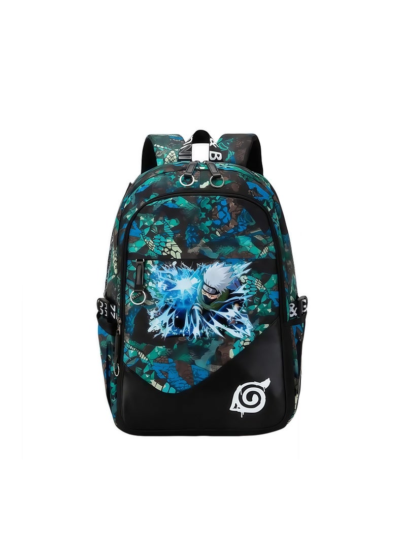 Elementary School Boy Luminous Safety Strip Schoolbag Ergonomic Decompression Backpack Oxford Waterproof Youth Trend Backpack Multifunctional Sports and Leisure Dual-purpose Small Bag 31*42*16CM