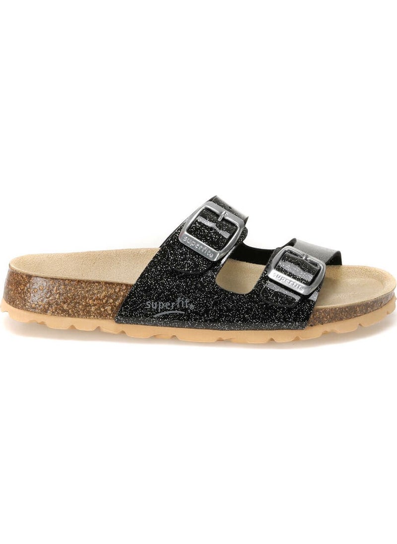 8-00111-01-2 Black Unisex Children's Leather Slippers