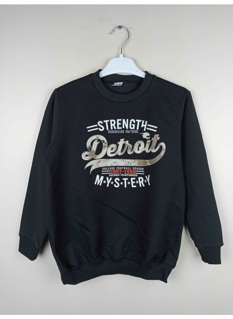 Men's Waiter Printed Black Cotton Sweatshirt