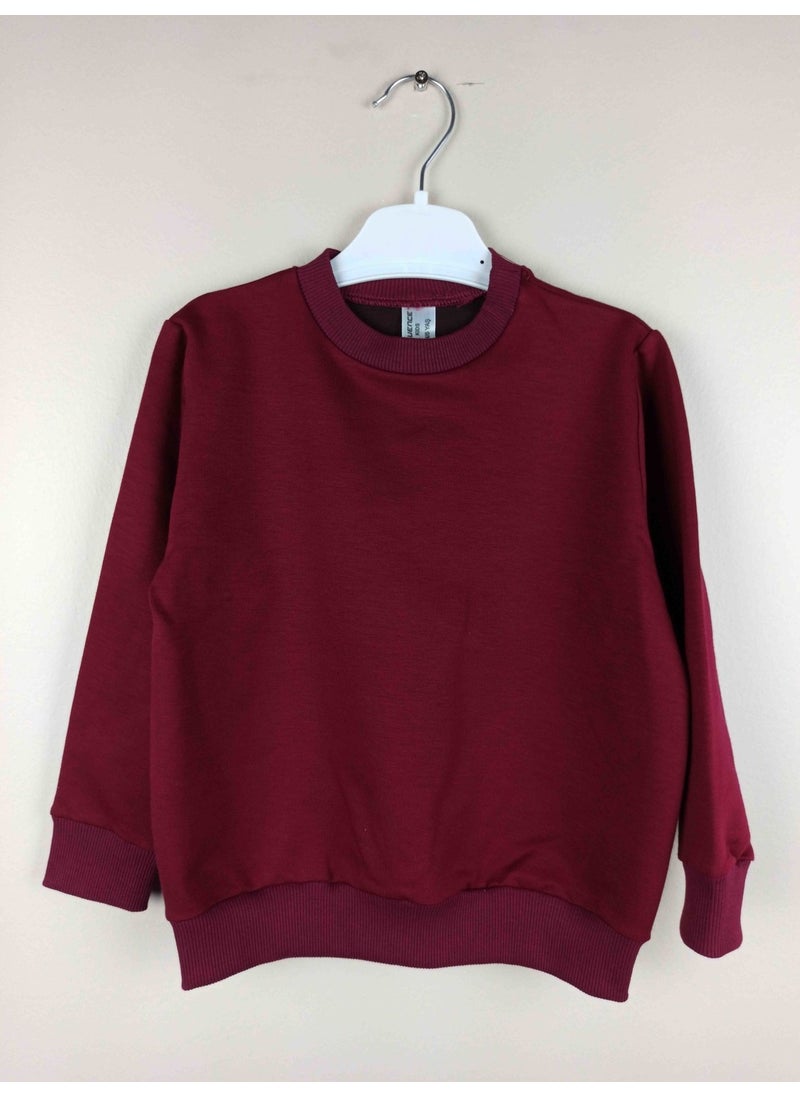 Boy Claret Red Cotton Sweatshirt