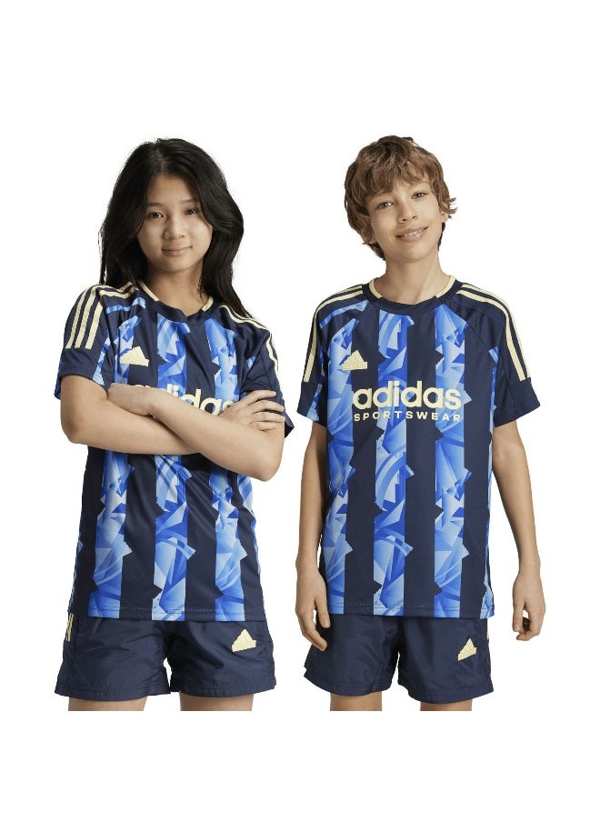 Adidas J Hot Tee Blue Training T-Shirts For Kids Unisex 128
