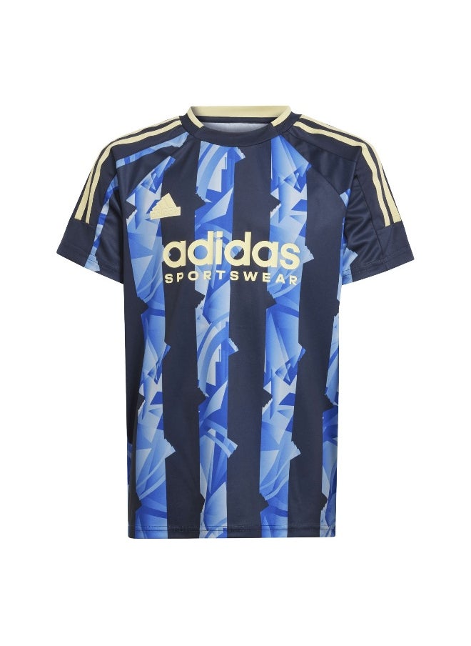 Adidas J Hot Tee Blue Training T-Shirts For Kids Unisex 128