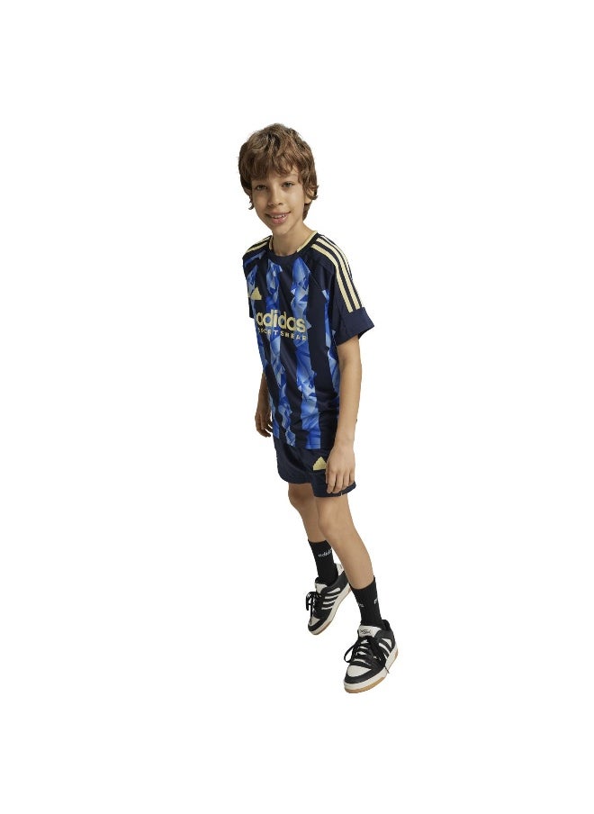 Adidas J Hot Tee Blue Training T-Shirts For Kids Unisex 128