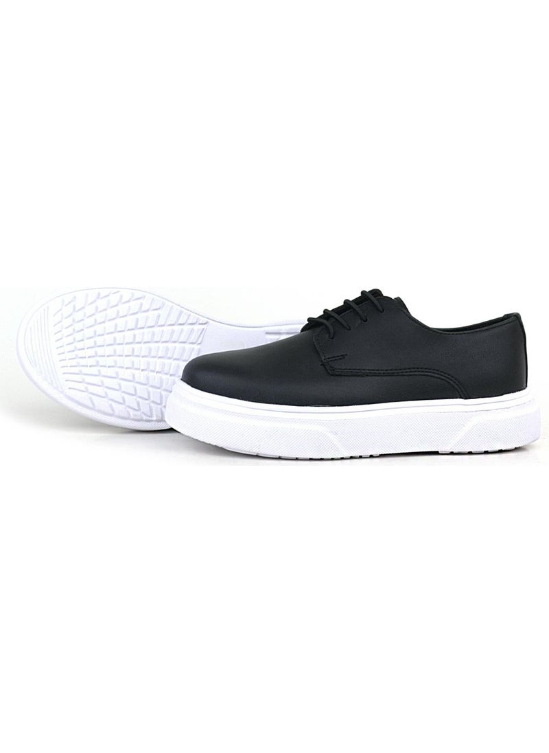Derby Black Matte White Sole Children's Classic Shoes