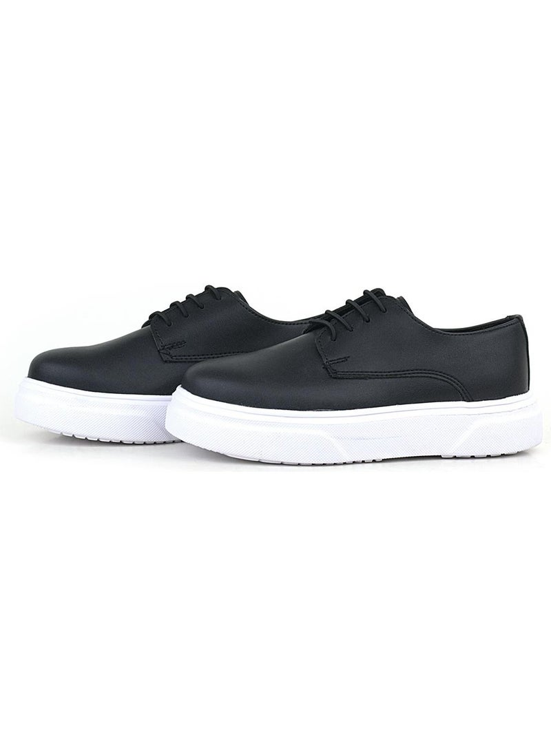 Derby Black Matte White Sole Children's Classic Shoes