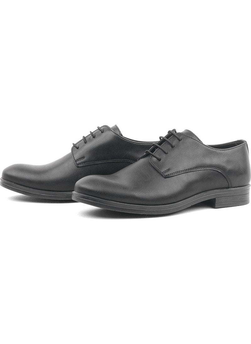 Black Matte Lace-up Oxford Kids Shoes