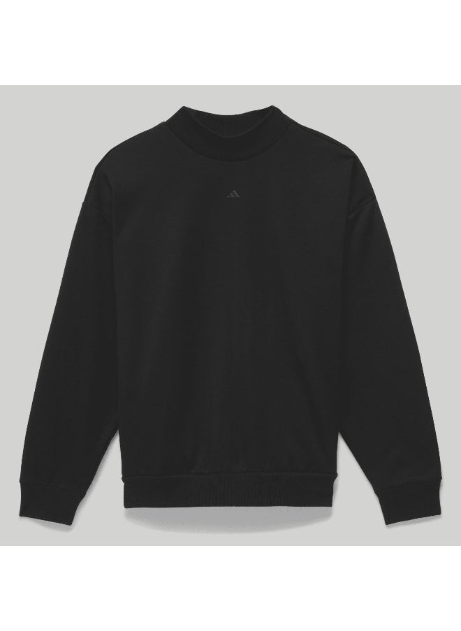 Adidas One Fl Crew Black Basketball Sweatshirts For Unisex Xs