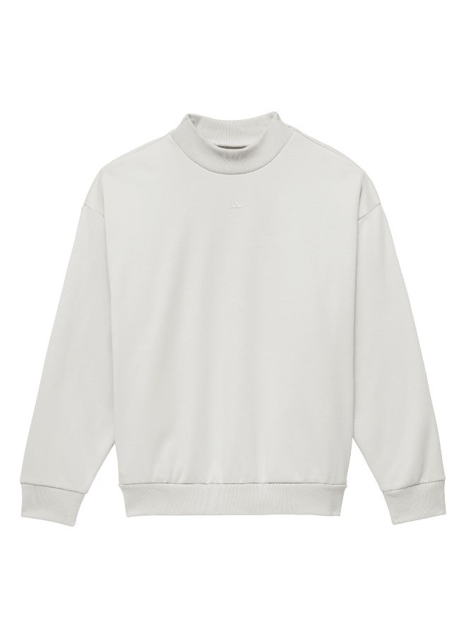 Adidas One Fl Crew Grey Basketball Sweatshirts For Unisex Xs