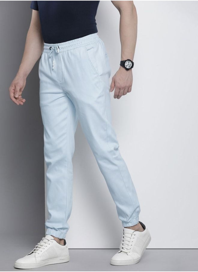 Men Slim Fit Solid Mid-Rise Stretchable Chino Joggers