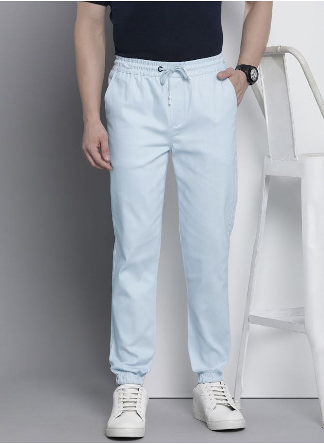Men Slim Fit Solid Mid-Rise Stretchable Chino Joggers