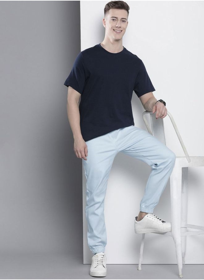Men Slim Fit Solid Mid-Rise Stretchable Chino Joggers