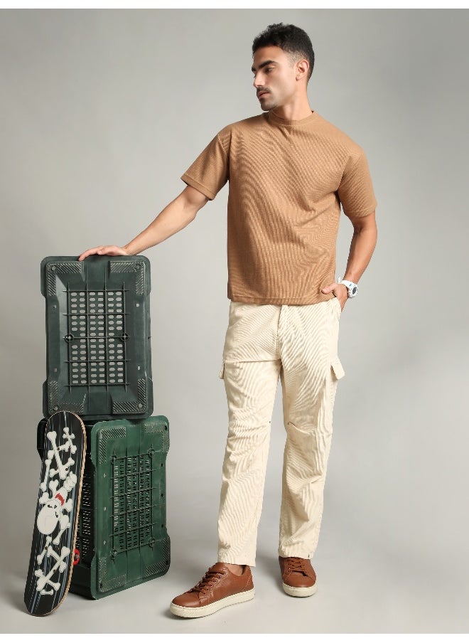 Cream Oversize Corduroy Cargo Pants