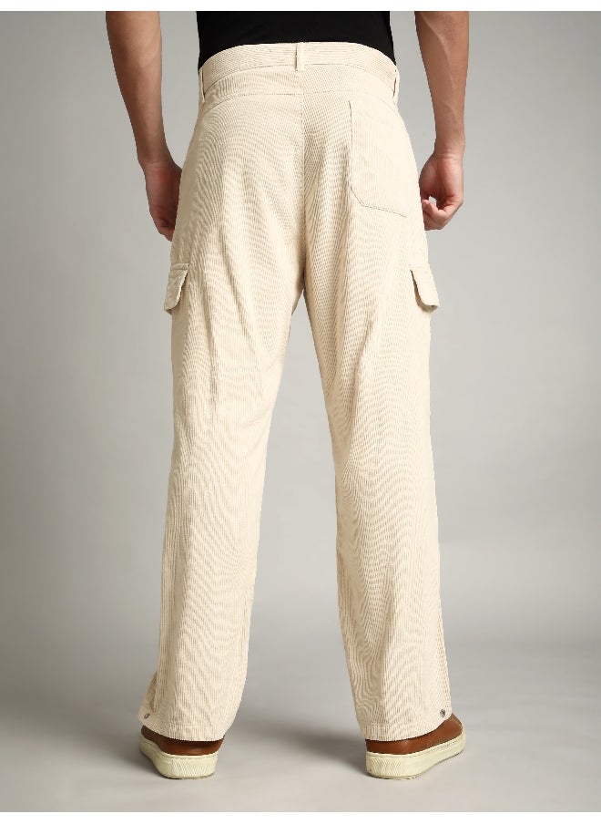Cream Oversize Corduroy Cargo Pants